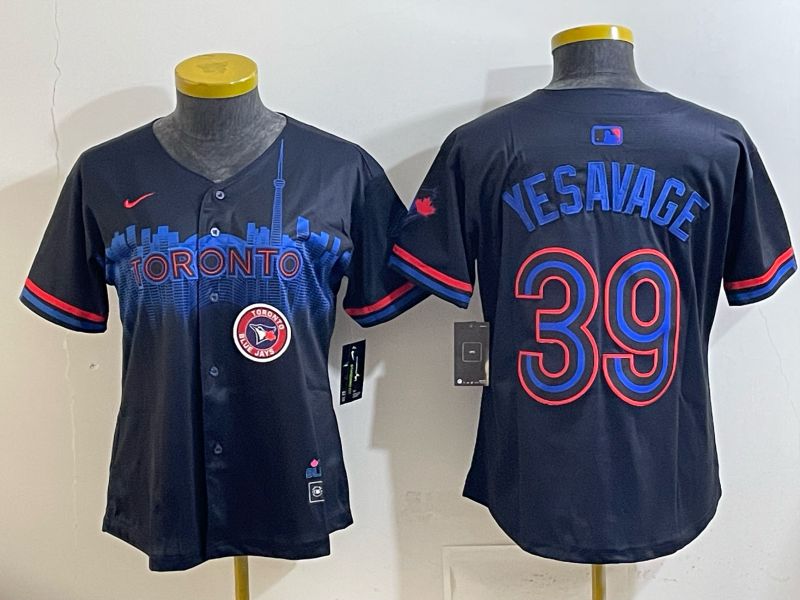 Women 2025 Nike Toronto Blue Jays #39 Yesavage Blue Game MLB Jersey 01